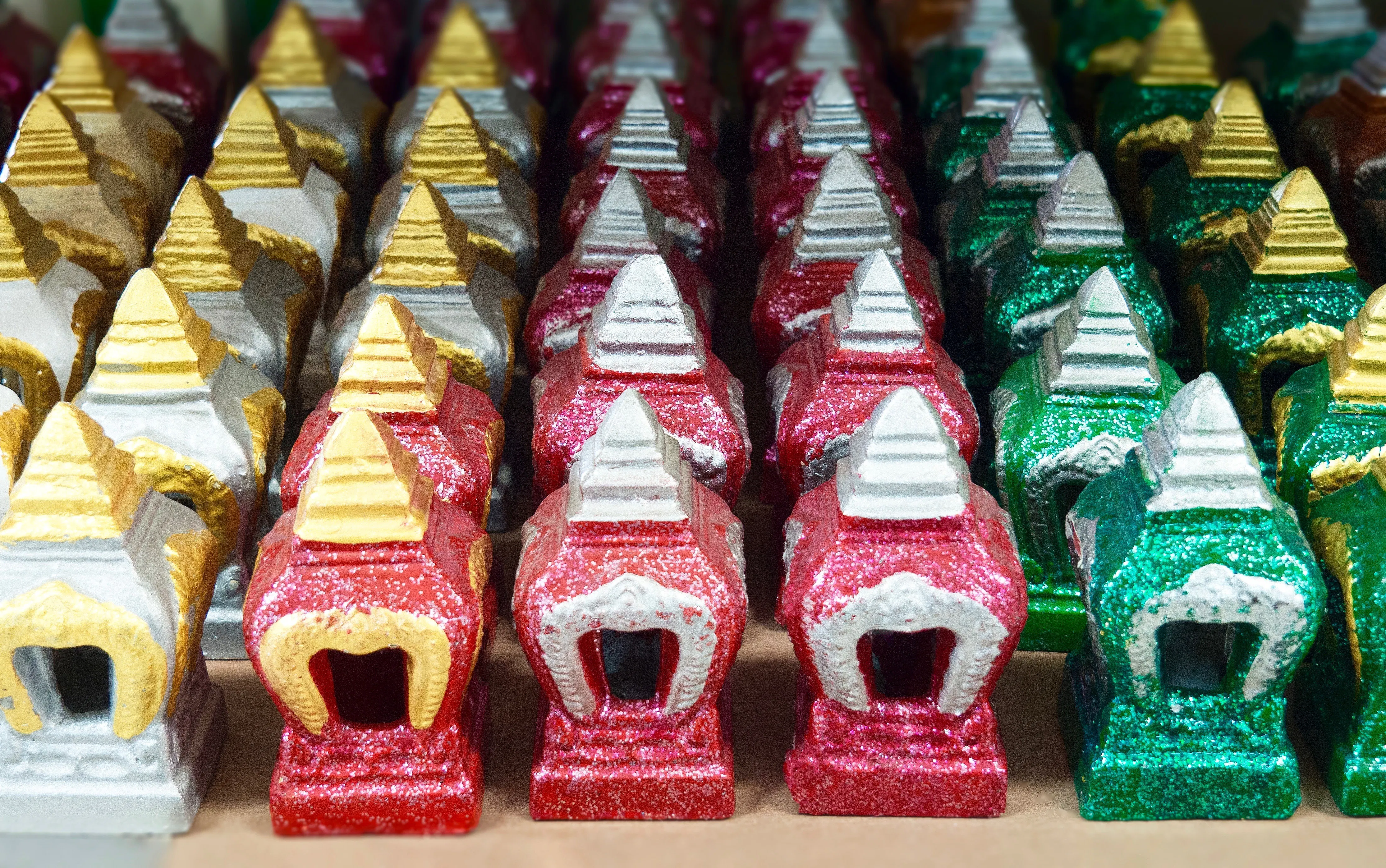 Hand-Painted Miniature Temples